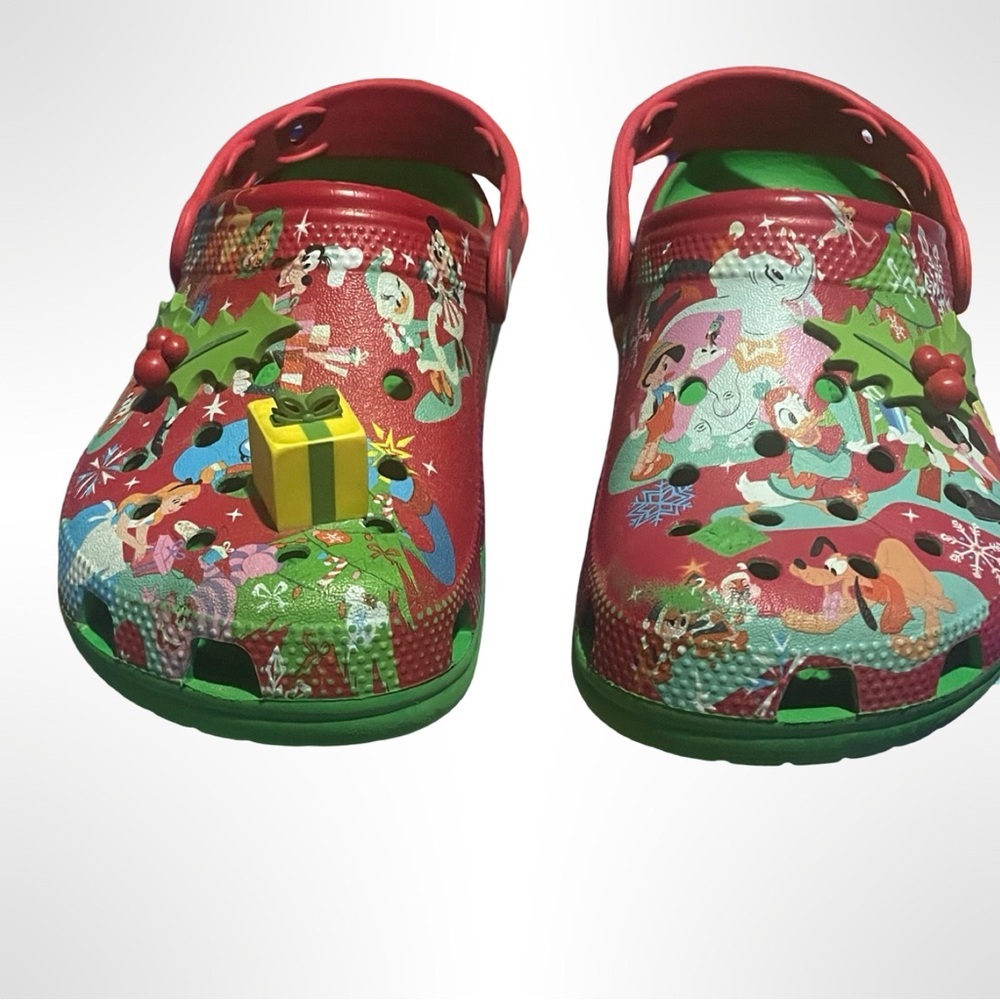 Disney Parks Mickey Mouse Holiday Christmas Crocs‎ Men Size 4 Women 6 - Picture 3 of 6